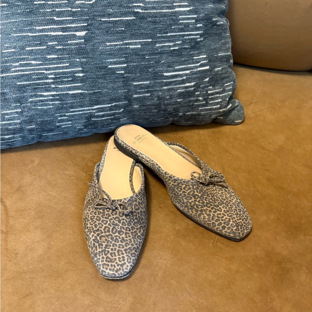 Ann Mashburn Mules / 8.5 Leopard / see description for sizing!